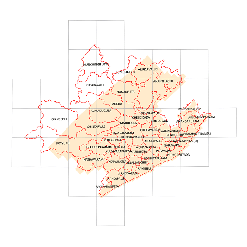 Storm surge inundation map for cyclone with wind speed